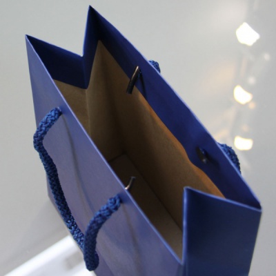 Пакет 19x23x9, светло-синий, плотный крафт
