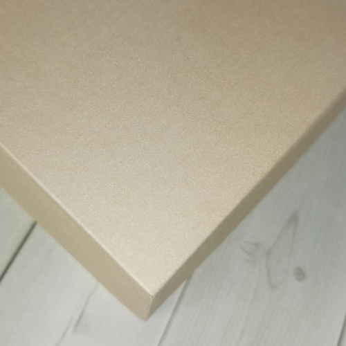 Коробка крышка-дно 21х6х15, бежевый, дизайнерская бумага