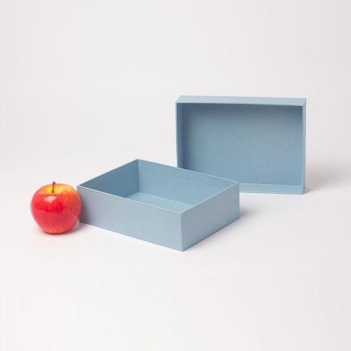 Коробка крышка-дно 21х6х15, голубой, дизайнерская бумага