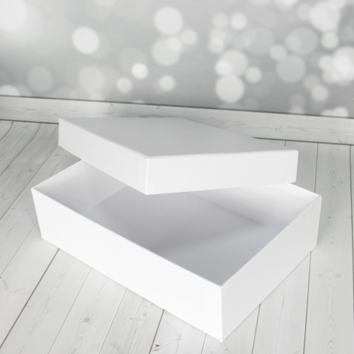 Кашированные коробки 40х12х30см, цвет - белый, материал - мелованная бумага, ламинация - без ламинации, фото 7 