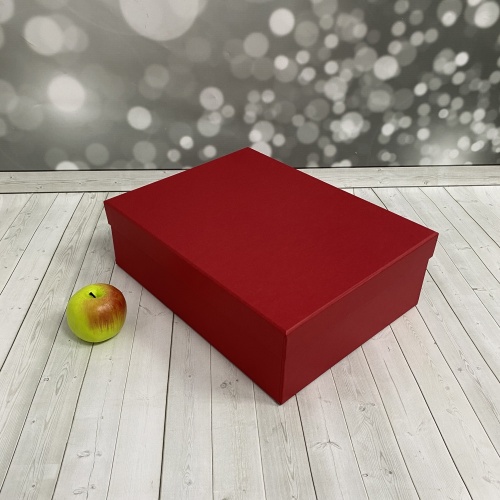 Коробка крышка-дно 40х12х30, красный, дизайнерская бумага