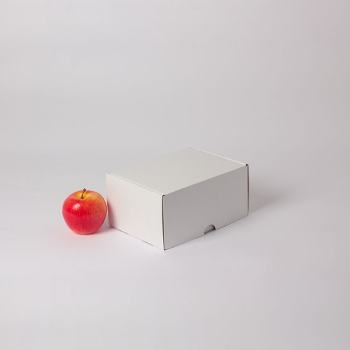 Коробка 20x15x10 самосборная с откидной крышкой, Т11Е бел/бур, без печати, белый