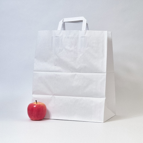 Пакеты бумажные 32х37х20см, цвет - белый, материал - тонкий крафт, ламинация - без ламинации, фото 3